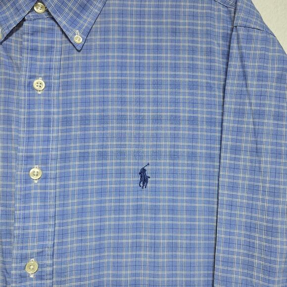 Ralph Lauren Mens L 16 1/2 34/35 Cotton Checks Polo Pony Yarmouth Shirt Preppy - Picture 4 of 8